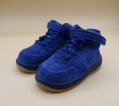 Nike AF1 Mid  859338-401 Blue Void Gum Bottom Baby Shoes Size 7C - Image 1 of 4