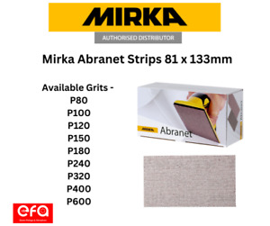 Mirka Abranet strips 81 x 133mm - Packs 5/10/25/50 - All Grits from P80 to P600