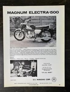 Vintage 1966 Magnum Electra-500 Motorcycle Full Page Original Ad A2 - Imagen 1 de 1