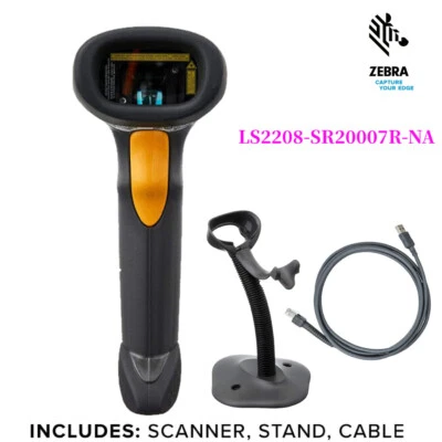 Zebra Symbol LS2208 Barcode Scanner Kit (LS2208-SR20007R-NA) w/USB Cable Stand - Image 1 of 4