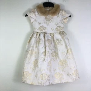 JANIE AND JACK METALLIC FLORAL JACQUARD DRESS SIZE 6 NWT 114.00 CREAM AND SUGAR - Picture 1 of 11