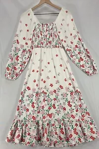 Vestido midi Draper James para mujer ajustado en capas casa lechera Bloomcore talla S - Imagen 1 de 16