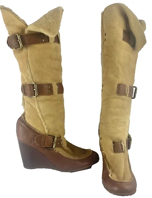 FENDI 靴子 10 美国剪羊毛楔形鞋跟扣 意大利制造 — 第 1/4 张图片