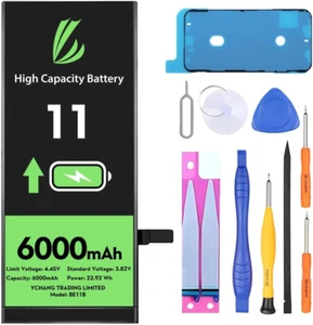 LL TRADER Batteria per Iphone 11, 6000Mah Batteria Agli Ioni Di Litio Ad Alta Ca - Photo 1/12