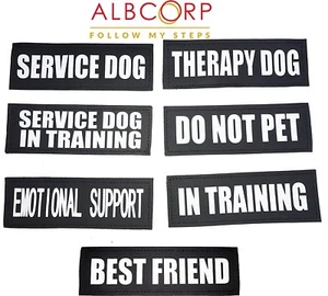 Reflective SERVICE DOG Patches,IN TRAINING,DO NOT PET, EMOTIONAL SUPPORT,THERAPY - Picture 1 of 12