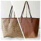 Coach Reversible City Tote In Signature Coated Canvas Removable Zip Pouch