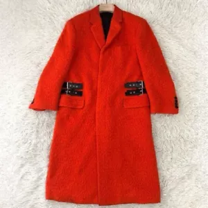 Paul Smith Leopard-lined fleece Chester coat Orange Size M Used Very Rare - Picture 1 of 14