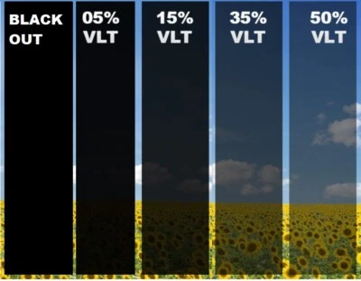 Tinte de ventana sin cortar película VLT reductora de calor bloque sombra apagón espejo oficina en casa Foto 1 de 4