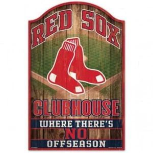 Boston Red Sox Fan Cave Design Wood Sign - 11" x 17" [NEW] MLB Wall Man - Picture 1 of 1