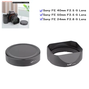 Metal Square Bayonet Lens Hood+Cover For Sony FE 40mm 50mm F2.5 G,FE24mm F2.8 G - Picture 1 of 16