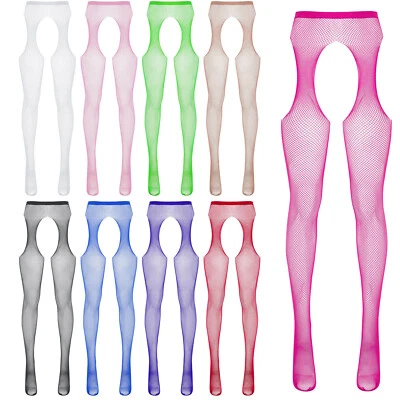 Sexy Damen Strumpfhose Schritt offen Mesh Transparent Strümpfe Erotik Reizwäsche - Bild 1 von 3