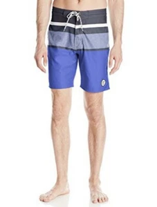 New Drift the 7 Seas Mens Board Shorts Swim Trunks Retro Stripes Sz 34 NWT - Picture 1 of 7