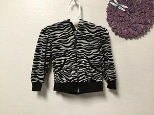 Baby Girl Hooded Jacket Size 2 T Black Gray Soft Zip Front Elastic at Waist 81 - Imagen 1 de 3