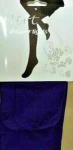 Flirt extra small size Opaque 50 Denier Violet Tights with Lycra - Picture 1 of 1