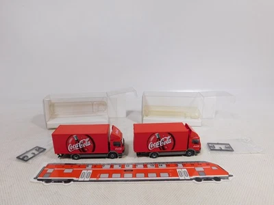 Wiking 1:87 H0 2x Modello Pubblicitario Camion MB Coca-Cola Sg / Mint + Box # - Immagine 1 di 4
