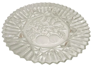 Vintage Federal Glass Clear Crystal 11 in Fruit Platter with Ruffled Edge - Picture 1 of 1