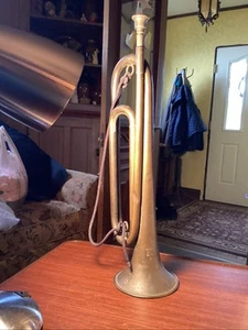 Antique York Band Company Grand Rapids Michigan Field Trumpet U.S.A.M.C. Brass - Picture 1 of 23