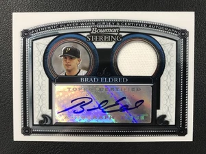 2005 Bowman Sterling #BS-BE Brad Eldred Pittsburgh Pirates AUTO PATCH - Picture 1 of 2
