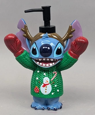 Disney Navidad Stitch Loción Jabón Bomba Dispensador Vacaciones Muñeco de Nieve Suéter NUEVO Foto 1 de 4