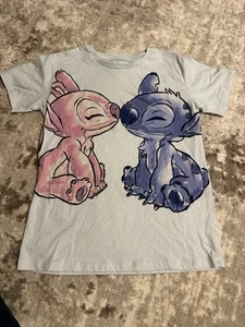 Disney STITCH girls T-shirt Light Blue size large(10/12) C4 - Picture 1 of 2