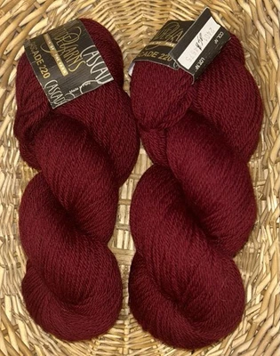Cascade 220 Worsted Wool Yarn 2 Hanks Burgundy Color 2401 - Image 1 of 2