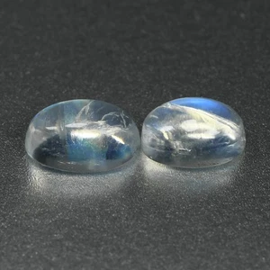 1,01 quilates [2 piezas par perfecto] ovalado 6 x 4 mm 100 % azul natural intermitente PIEDRA LUNAR - Imagen 1 de 5