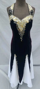 Vintage Sterling by Stone Ferris schwarz/weiß Abendkleid/Kleid Größe 8 (Kostüm) - Bild 1 von 13