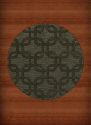 Green Rectangles Loops Rounded Squares Transitional Area Rug Geometric DV7 - Image 1 of 2