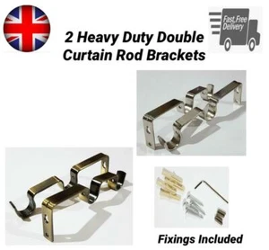 Soporte de pared para varilla de doble cortina de metal de alta resistencia 19 mm - Imagen 1 de 18