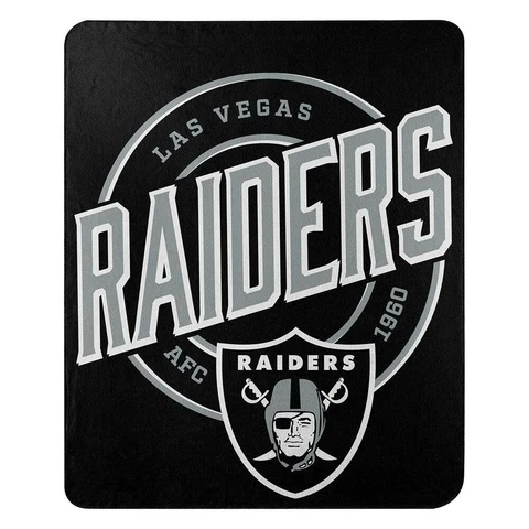 New Northwest NFL Las Vegas Raiders Large Soft Fleece Throw Blanket 50" X 60" Cover