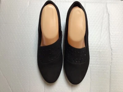 Karen Scott KS-Serena’s Black Wedge Faux Suede Pumps w/sparkles   SZ 7.5M - Imagem 1 de 4