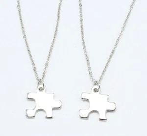 New BFF Best Friend Puzzle Piece Necklace Set nwt #N0059 - Picture 1 of 2