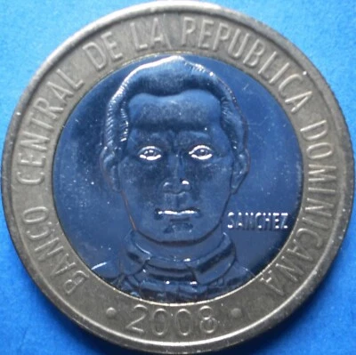 DOMINICAN REPUBLIC 5 PESOS 2008 Dominicana Dominikanische Dominicaine Domenicana - Image 1 of 2