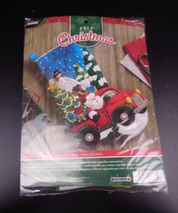Bucilla Felt Christmas Stocking Kit The Christmas Drive NEW - Picture 1 of 3