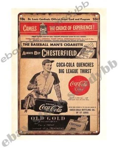 1948 Baseball vs. Scorecard Metall Blechschild - Bild 1 von 4