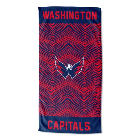 Zubaz X Northwest NHL Washington Capitals State Line Beach Towel, 30x60 Cover