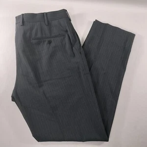 Caruso Straight Leg Striped Black Dress Pants Mens Size 34x30 - Picture 1 of 6