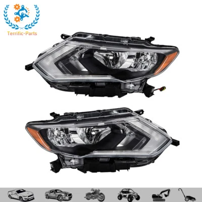 Faros halógenos para Nissan Rogue 2017 2018 2019 izquierda+derecha con LED DRL cromado Foto 1 de 4