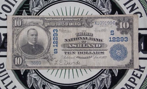 1902 $10 NB National Currency Kentucky *ASHLAND* KY CH#12293 #X109199 ECC&C, Inc - Picture 1 of 5