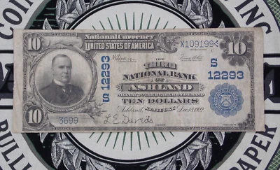 1902 $10 NB National Currency Kentucky *ASHLAND* KY CH#12293 #X109199 ECC&C, Inc - Image 1 of 4