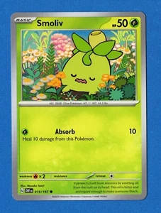 Smoliv 019/197 Common Obsidian Flames Pokemon TCG - Picture 1 of 2