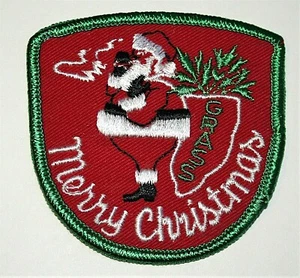 Rare Stoner Cannabis Pot Toking Santa Marijuana Gift Bag 1970s Patch New NOS - Picture 1 of 3