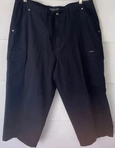 CLEARANCE SALE!!!Cargo Pants Women's Size 20 Black Cropped Pocket Zip Button - Picture 1 of 4