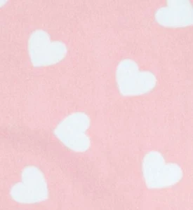 Estampado Polar Tejido - Blanco Corazones En Rosa - Imagen 1 de 1