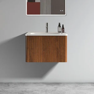 24" Wall Mounted Bathroom Vanity w/ Sink, Floating Bath Vanity Cabinet, Drawer - Picture 1 of 14