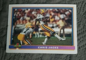 1991 Bowman Football Card #159 Chris Jacke - Green Bay Packers - Picture 1 of 2