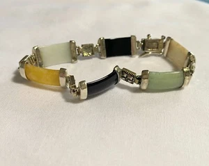 "Pulsera DBJ SS 925 y multicolor nefrita jade y jadita detalles orientales 7""" - Imagen 1 de 13