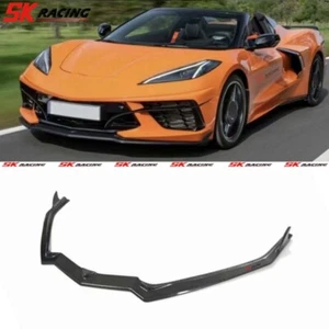 For Chevrolet Corvette C8 Winglet Carbon Fiber Front Bumper Lip Splitter Kit - Imagen 1 de 8