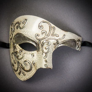 Phantom Opera Venetian Masquerade Ball Party Half Face Silver Men Women Mask - Picture 1 of 6