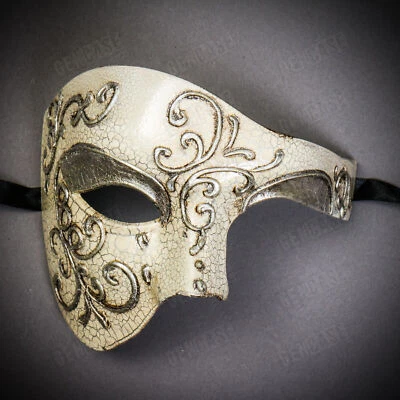 Phantom Opera Venetian Masquerade Ball Party Half Face Silver Men Women Mask - Image 1 of 4